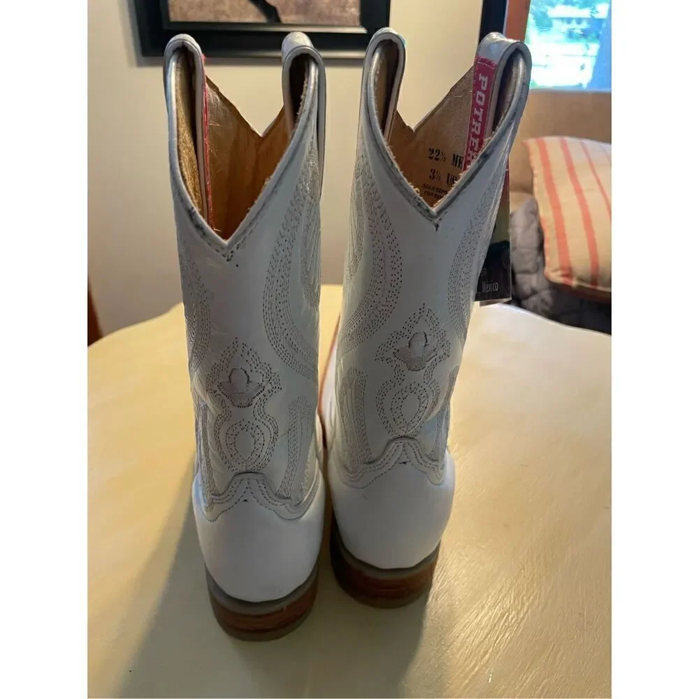 Potrero White Western Boots